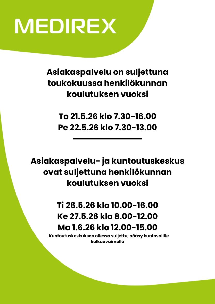 Poikkeavat aukioloajat viikolla 21 ja 22