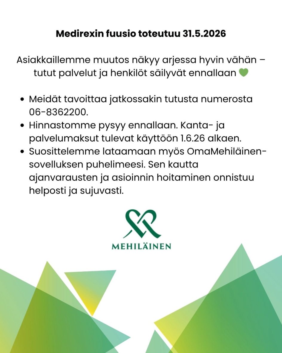 Medirexin fuusio toteutuu 31.5.2026